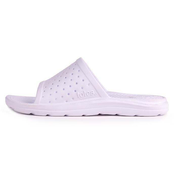 totes SOLBOUNCE Mens Perforated Slide White