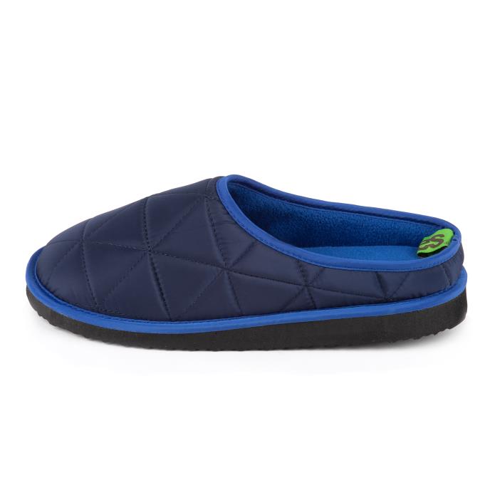 totes Mens Quilted Mule Slippers Navy