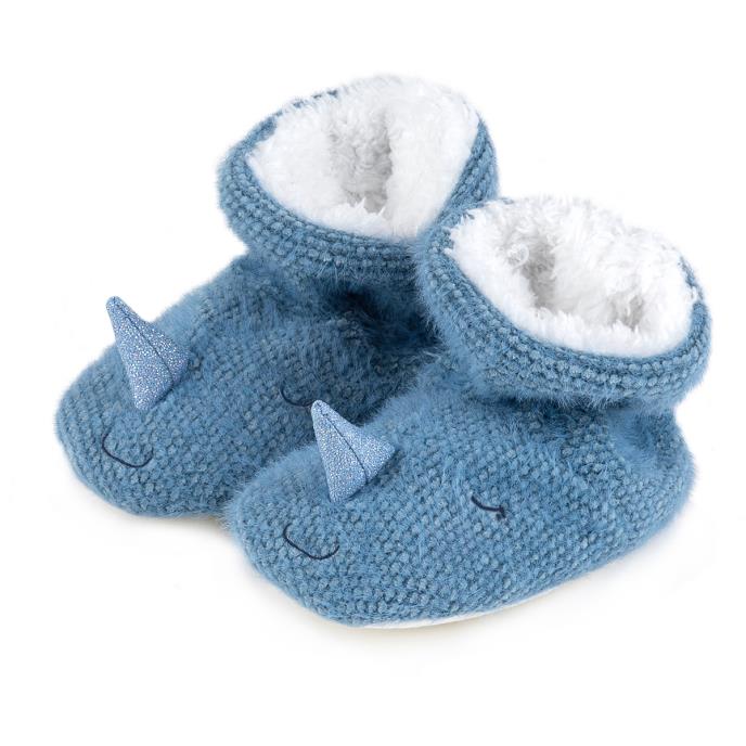 totes Childrens Novelty Bootie Slipper Narwhal