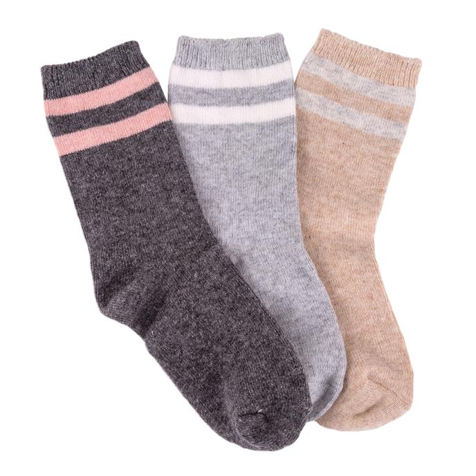 totes Ladies Cashmere Mix Triple Pack Day Socks Natural