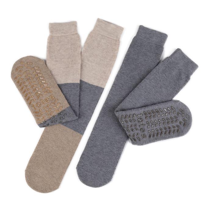 totes toasties Ladies Original Slipper Socks (Twin Pack) Grey Marl