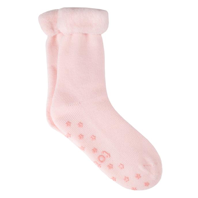 totes Ladies Brushed Bed Sock with Tread Blush
