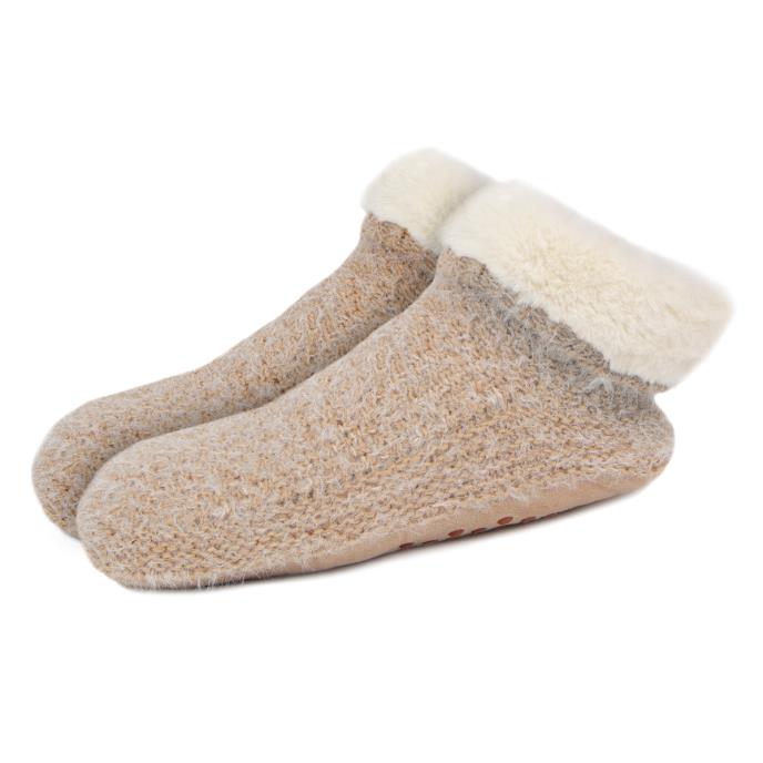 totes Ladies Knitted Texture Bootie Oatmeal