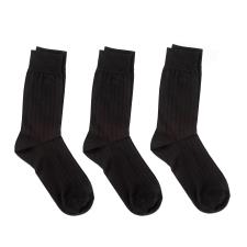 totes Mens Italian Cotton Rich Ankle Socks  (Triple Pack) Black