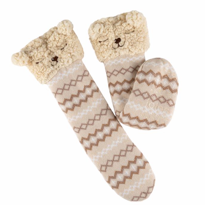 totes Ladies Novelty Slipper Socks Natural