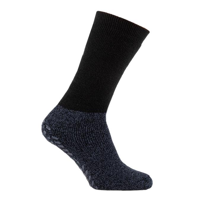 totes Mens Thermal Original Slipper Sock Blue Twist Colour Block