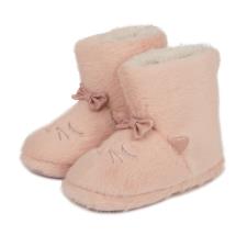 totes Kids Fur Cat Bootie Slippers