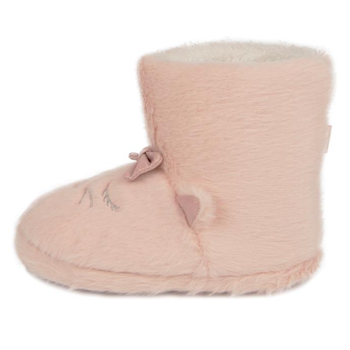 totes Kids Fur Cat Bootie Slippers Pink