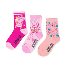 Children&#39;s Peppa Pig Triple Pack Socks Pink
