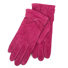 Isotoner Ladies Suede Gloves with Bow Detail