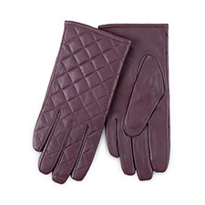 Isotoner Ladies Luxury Quilted Leather Gloves Mink