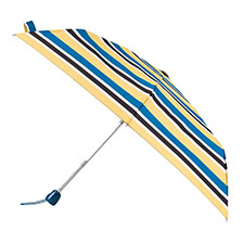 totes Auto Open/Close Thin Teal Nautical Stripe Print Umbrella