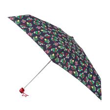 totes Compact Flat Fruit Ditsy Print Umbrella With Strawberry Charm