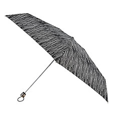 totes Compact Flat B&amp;W Icicles Print Umbrella (5 Section)