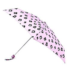 totes Compact Flat Pink Ikat Print Umbrella (5 Section)
