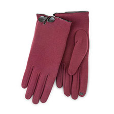 Isotoner Ladies Smartouch Thermal Gloves with Bow Berry