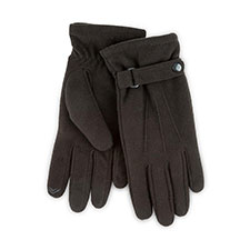 Isotoner Mens Smartouch Fleece Gloves Black