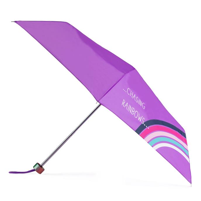 totes Ladies Chasing Rainbows Umbrella and Bag Giftset Purple