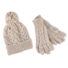totes Ladies Hat &amp; Gloves Set Cream