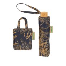totes Supermini Fern Leaves Print Eco Umbrella &amp; Matching Bag in Bag Shopper  (3 Section)