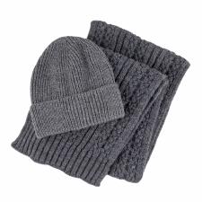 totes Mens Chunky Knitted Hat and Scarf Set