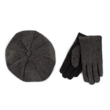 totes Mens Baker Boy Tweed Cap and Gloves Set with Suede Palm