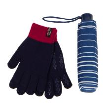 totes Supermini Navy Stripe &amp; Knit Glove Gift Set