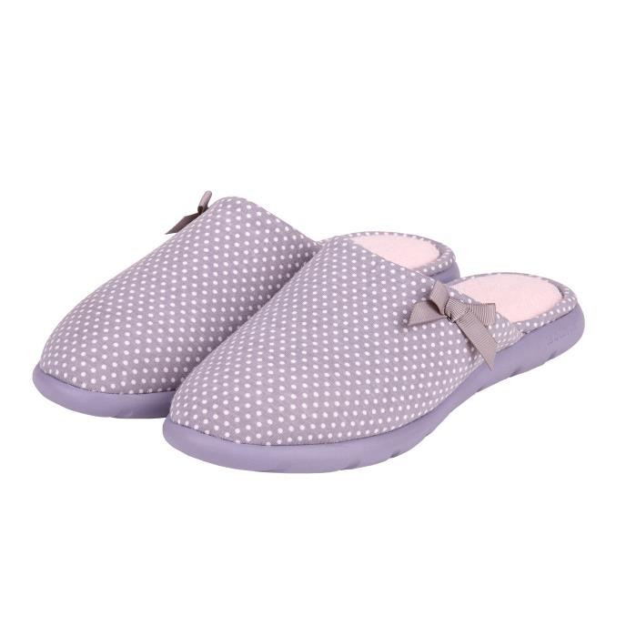 Isotoner Ladies iso-flex Spotted Mules Grey Spot