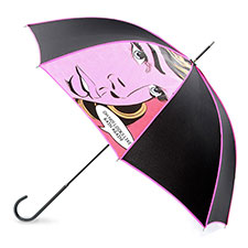 totes Ladies Elegant Pop Art Print Walker Umbrella