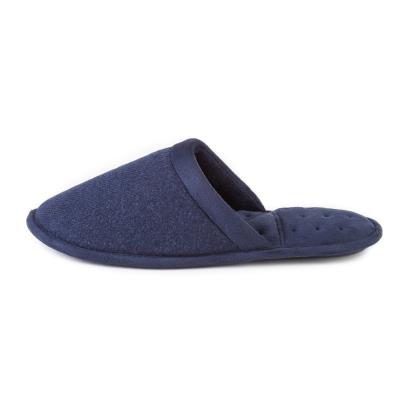 Isotoner Mens Textured Mule Slippers  Navy