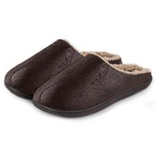 Isotoner Mens Distressed Mule With Check Sock Slipper